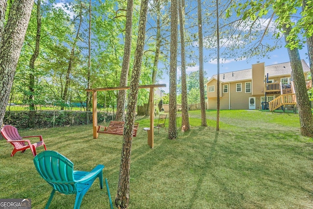 435 Flowering Trl, Grayson, GA 30017 - view of yard with stairway and a deck
