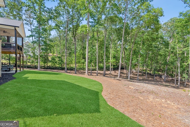 210 Birmingham Rd, Ball Ground, GA 30107 - view of green lawn with ceiling fan