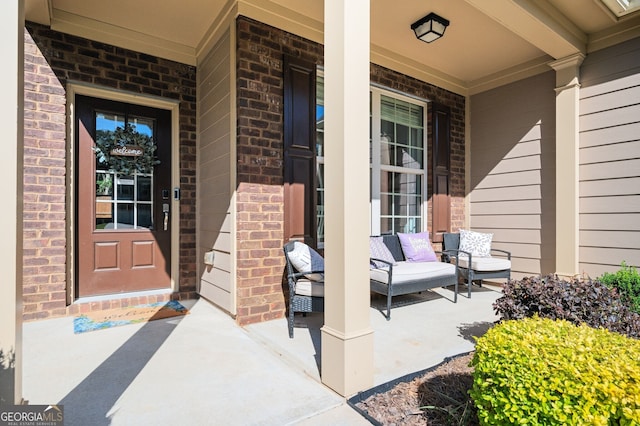 3537 Edenridge Ct, Buford, GA 30519 - property entrance featuring covered porch and brick siding