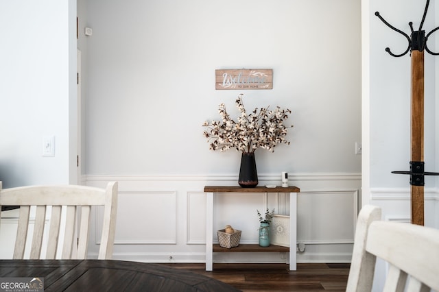 3537 Edenridge Ct, Buford, GA 30519 - dining area view of a decorative wall, wainscoting, and wood finished floors