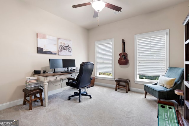 2470 Anderson Estates Ct, Marietta, GA 30064 - office space with ceiling fan, baseboards, and carpet floors