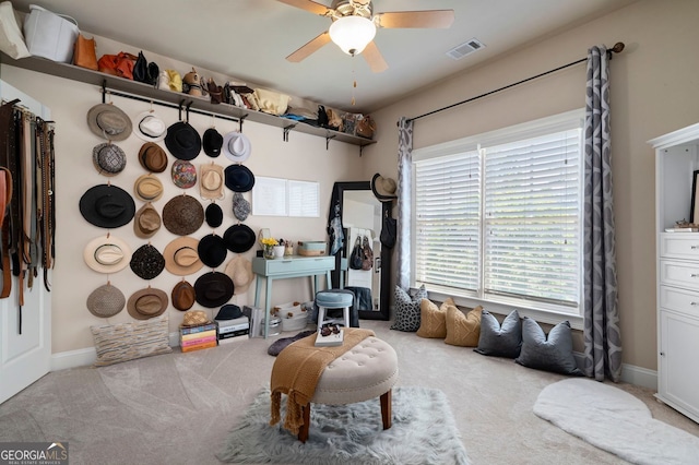 2470 Anderson Estates Ct, Marietta, GA 30064 - miscellaneous room featuring carpet floors, ceiling fan, and baseboards