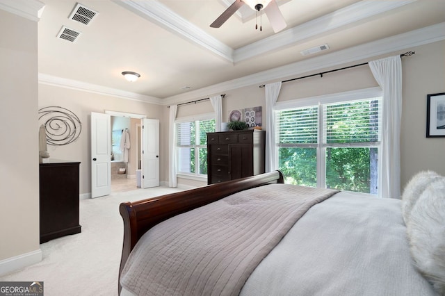 2470 Anderson Estates Ct, Marietta, GA 30064 - carpeted bedroom with ornamental molding, baseboards, and ensuite bath