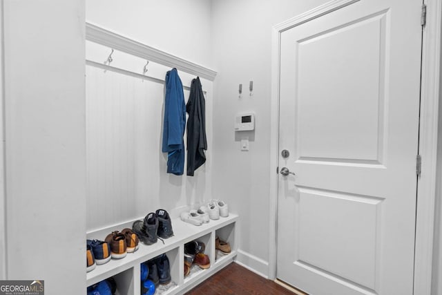 55 Clubhouse Way, Acworth, GA 30101 - mudroom with dark wood-style flooring and baseboards
