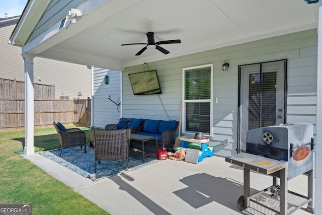 55 Clubhouse Way, Acworth, GA 30101 - view of patio featuring outdoor lounge area and ceiling fan