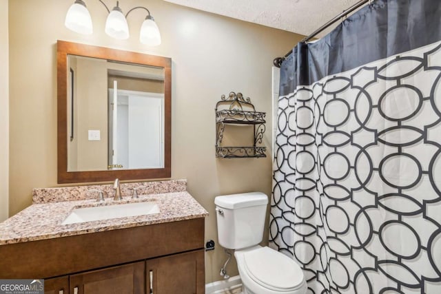 25 Grange Ct, Sharpsburg, GA 30277 - full bathroom with vanity, curtained shower, and a textured ceiling