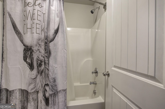 79 Mercer Ln, Cartersville, GA 30120 - bathroom featuring shower / bath combo with shower curtain