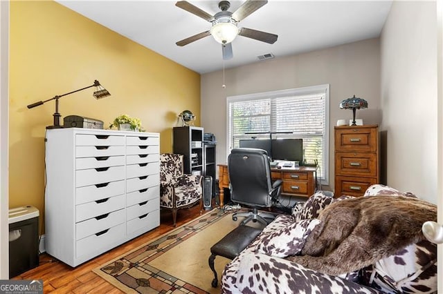 1070 Cureton Dr, Austell, GA 30106 - office space featuring ceiling fan and wood finished floors