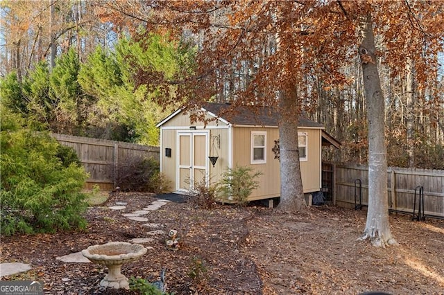 1070 Cureton Dr, Austell, GA 30106 - view of shed featuring a fenced backyard