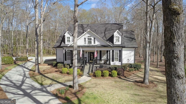 595 S Antioch Rd, Mcdonough, GA 30252 - view of front of property with a porch, stairway, and a front yard
