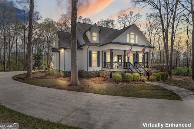 595 S Antioch Rd, Mcdonough, GA 30252 - view of front of house featuring a porch
