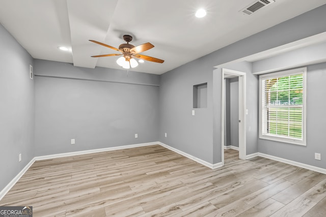 220 Drumcliff Ct, Tyrone, GA 30290 - spare room with a ceiling fan, light wood-style floors, recessed lighting, and baseboards