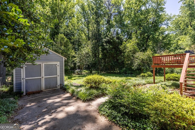 1268 Thomas Rd, Decatur, GA 30030 - view of yard featuring stairs and a wooden deck