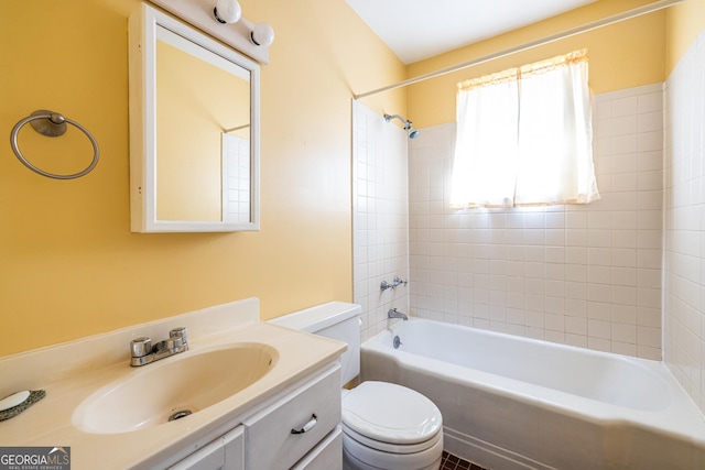 1268 Thomas Rd, Decatur, GA 30030 - bathroom featuring toilet, vanity, and  shower combination