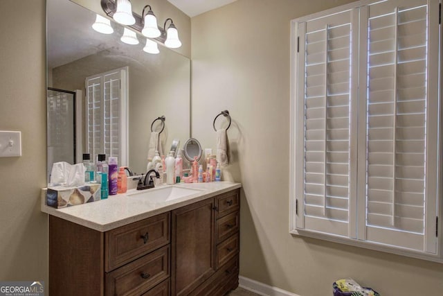 150 Old Mill Rd Unit 331, Cartersville, GA 30120 - bathroom featuring vanity, a chandelier, and baseboards