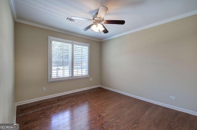 150 Old Mill Rd Unit 331, Cartersville, GA 30120 - spare room with dark wood-type flooring, ornamental molding, baseboards, and ceiling fan