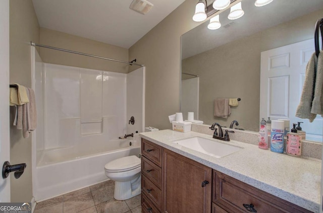 150 Old Mill Rd Unit 331, Cartersville, GA 30120 - bathroom featuring vanity, toilet, bathtub / shower combination, and tile patterned flooring