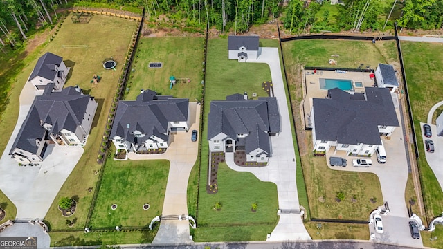 2631 Sardis Way, Buford, GA 30519 - aerial perspective of suburban area featuring a pool