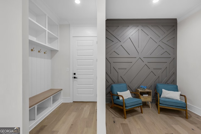 2631 Sardis Way, Buford, GA 30519 - mudroom with wood finished floors, baseboards, and recessed lighting