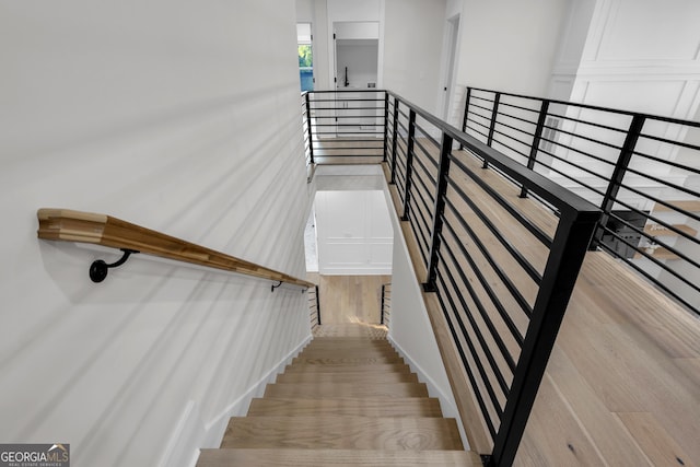 2631 Sardis Way, Buford, GA 30519 - stairway with wood finished floors