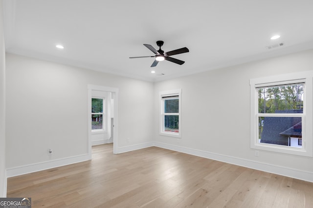 2631 Sardis Way, Buford, GA 30519 - spare room featuring healthy amount of natural light, light wood-type flooring, ceiling fan, recessed lighting, and baseboards