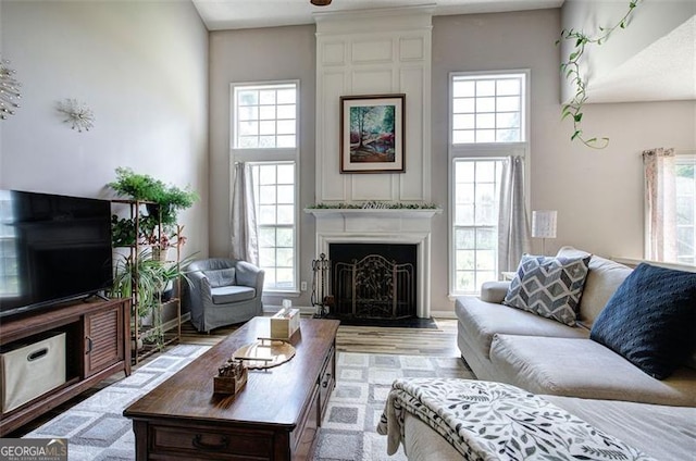 2908 Cottesford Way, Smyrna, GA 30080 - living area featuring a large fireplace and light wood finished floors