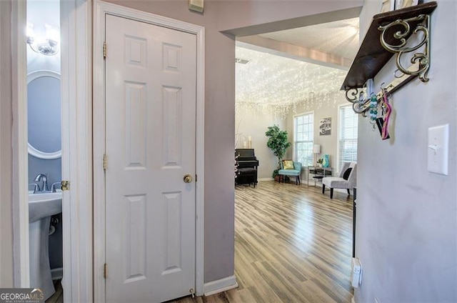 2908 Cottesford Way, Smyrna, GA 30080 - hall featuring wood finished floors and baseboards
