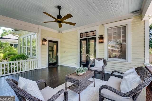 1157 Alta Ave NE, Atlanta, GA 30307 - view of patio featuring a ceiling fan and an outdoor living space