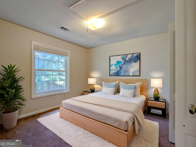 2918 Pavia Cir, Austell, GA 30106 - carpeted bedroom featuring baseboards and attic access