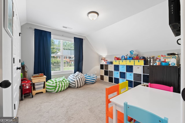 130 Edgewater Trl, Fayetteville, GA 30215 - playroom featuring lofted ceiling and carpet flooring