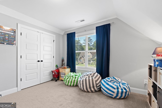 130 Edgewater Trl, Fayetteville, GA 30215 - recreation room with carpet floors, vaulted ceiling, and baseboards