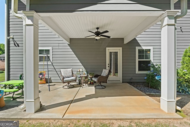 130 Edgewater Trl, Fayetteville, GA 30215 - view of patio featuring a ceiling fan