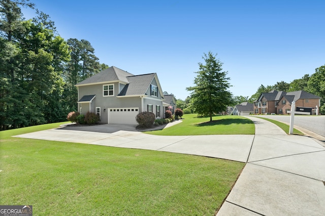 130 Edgewater Trl, Fayetteville, GA 30215 - view of home's exterior with an attached garage, driveway, a yard, and roof with shingles