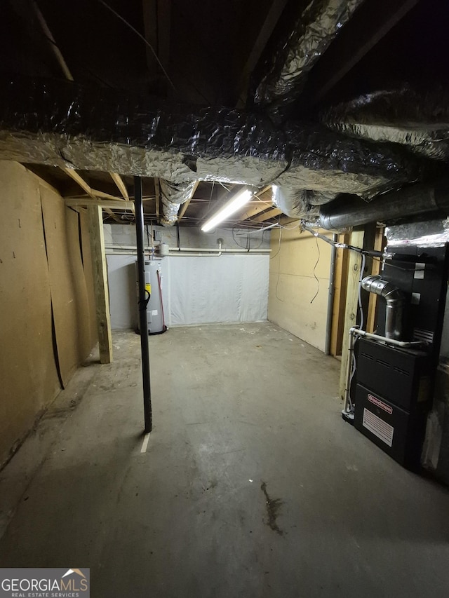 116 Cherokee Rdg, Athens, GA 30606 - unfinished basement featuring water heater and heating unit