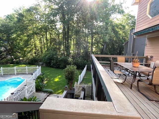 3120 Saint Andrews Cir, Duluth, GA 30096 - wooden deck featuring outdoor dining space