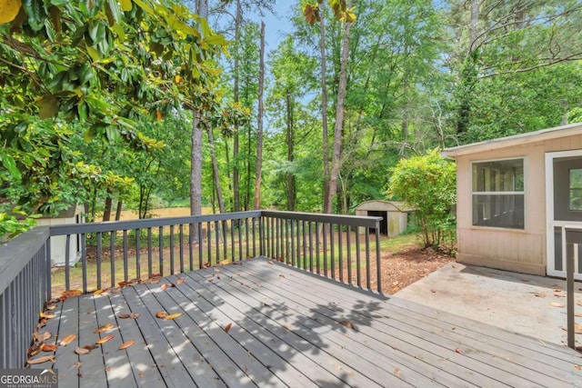 744 Martin Rd, Stone Mountain, GA 30088 - wooden deck with a storage shed