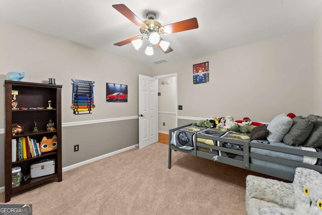 4223 N Mountain Rd NE, Marietta, GA 30066 - bedroom with carpet, baseboards, and a ceiling fan
