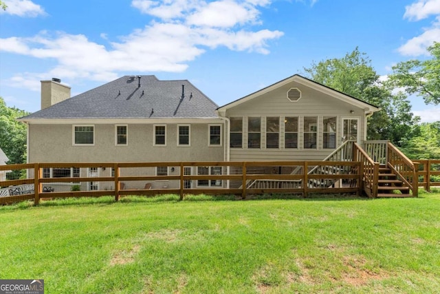 4223 N Mountain Rd NE, Marietta, GA 30066 - rear view of house with a chimney and roof with shingles