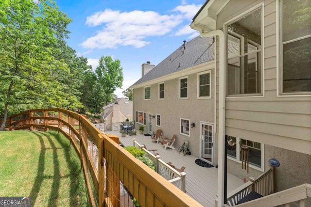 4223 N Mountain Rd NE, Marietta, GA 30066 - wooden terrace featuring a yard and outdoor dining area