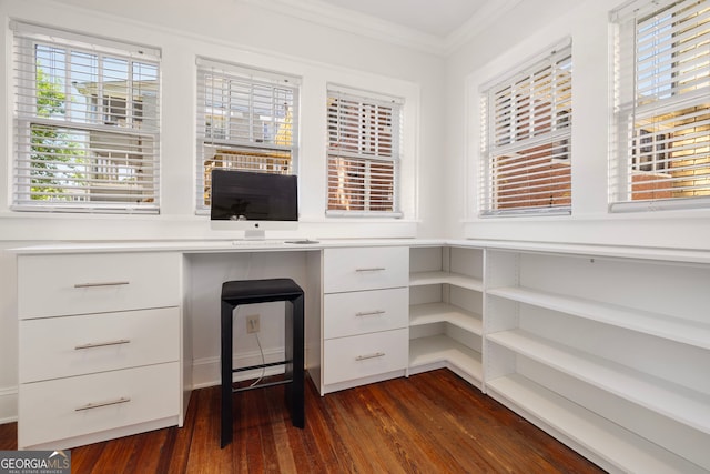 653 N Highland Ave NE Unit 5, Atlanta, GA 30306 - unfurnished office with dark wood finished floors and ornamental molding