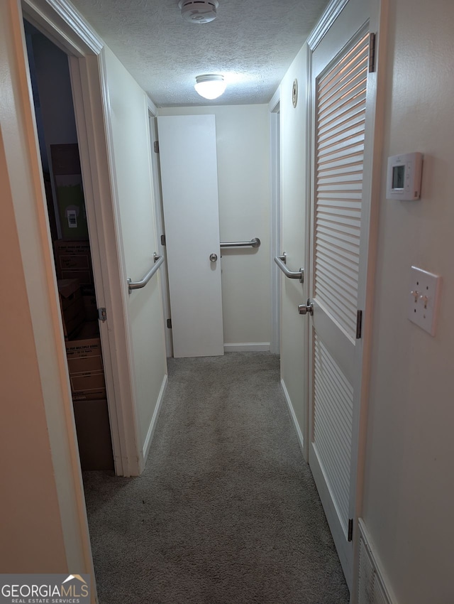 206 River Run, Atlanta, GA 30350 - corridor featuring carpet floors, a textured ceiling, and baseboards