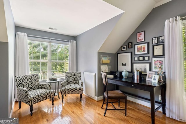 3150 Stonewyck Pl, Decatur, GA 30033 - office featuring wood-type flooring and vaulted ceiling