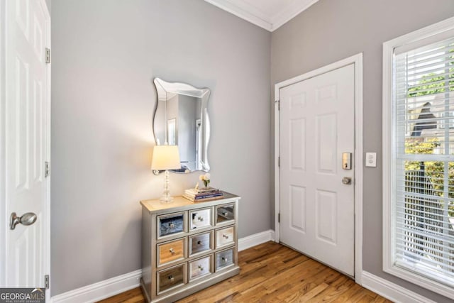 3150 Stonewyck Pl, Decatur, GA 30033 - entryway featuring ornamental molding, light wood-style floors, and plenty of natural light