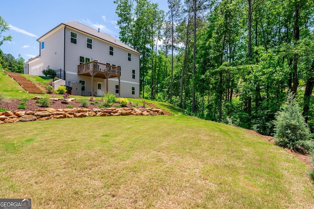 1013 Liberty Springs Dr, Woodstock, GA 30188 - view of green lawn featuring a deck and a garage