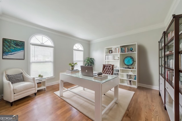 1575 Petal Pt NW, Kennesaw, GA 30152 - office space featuring crown molding, light wood finished floors, and baseboards