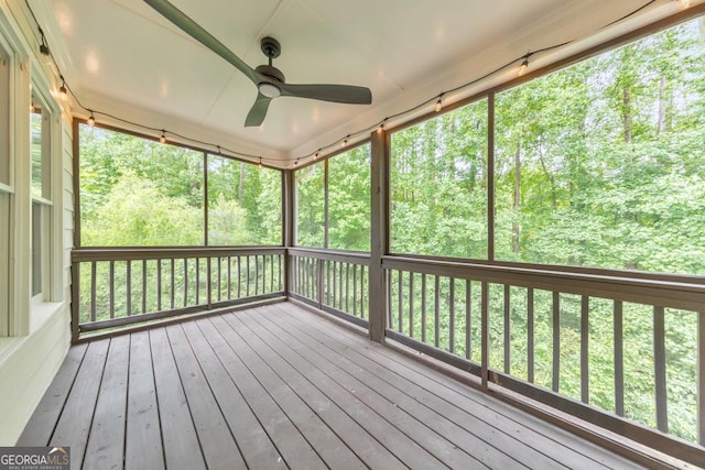 1575 Petal Pt NW, Kennesaw, GA 30152 - unfurnished sunroom with a ceiling fan