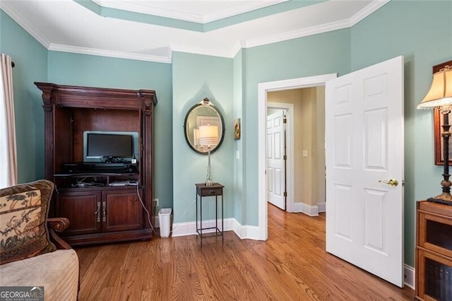 4115 Gold Mill Rdg, Canton, GA 30114 - sitting room with wood finished floors, crown molding, and baseboards