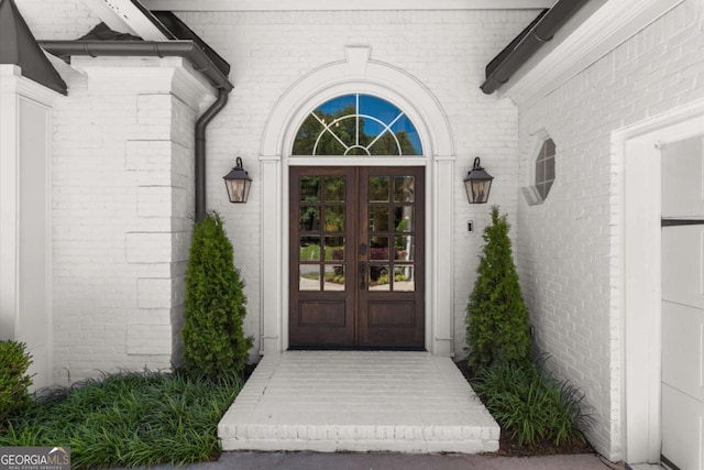 5120 Falcon Chase Ln, Atlanta, GA 30342 - view of exterior entry featuring french doors and brick siding