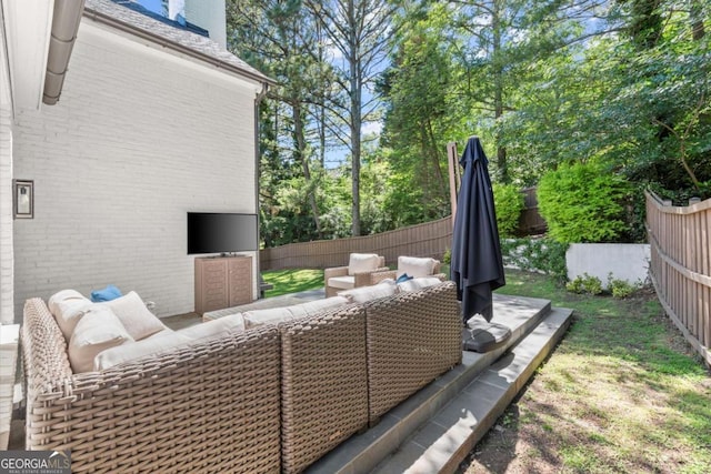 5120 Falcon Chase Ln, Atlanta, GA 30342 - fenced backyard with an outdoor hangout area