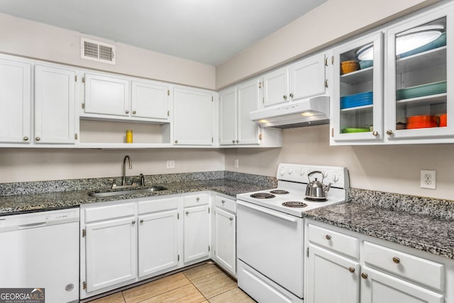 39 Helmsman Ct, Savannah, GA 31410 - kitchen with white appliances, under cabinet range hood, and white cabinetry